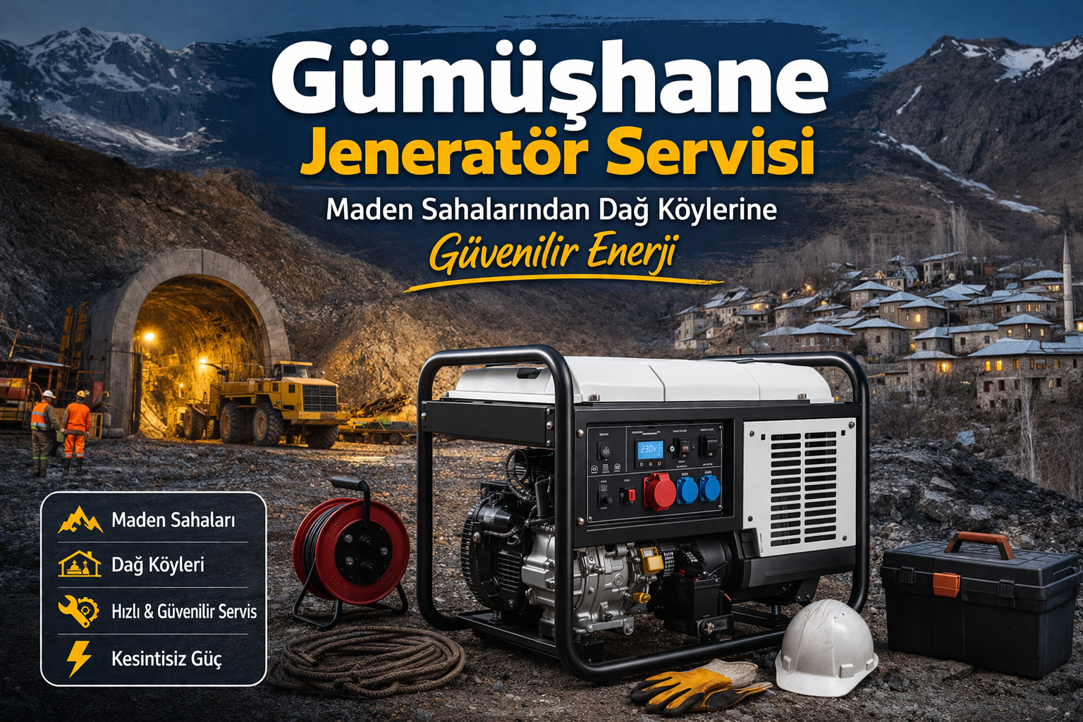 Gümüşhane Jeneratör Servisi: Maden Sahalarından Dağ Köylerine Güvenilir Enerji